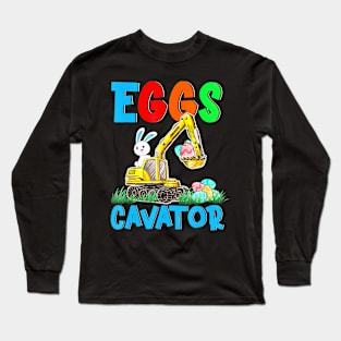 Eggs Cavator Easter Excavator Hunting Egg Kids Long Sleeve T-Shirt